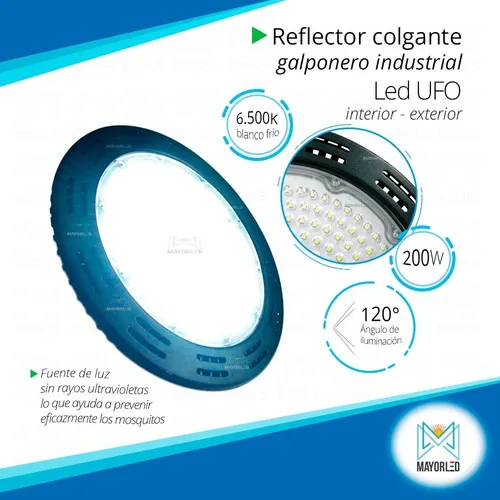 Reflector Galponera Led UFO 200W 6000K 220V - Image 2