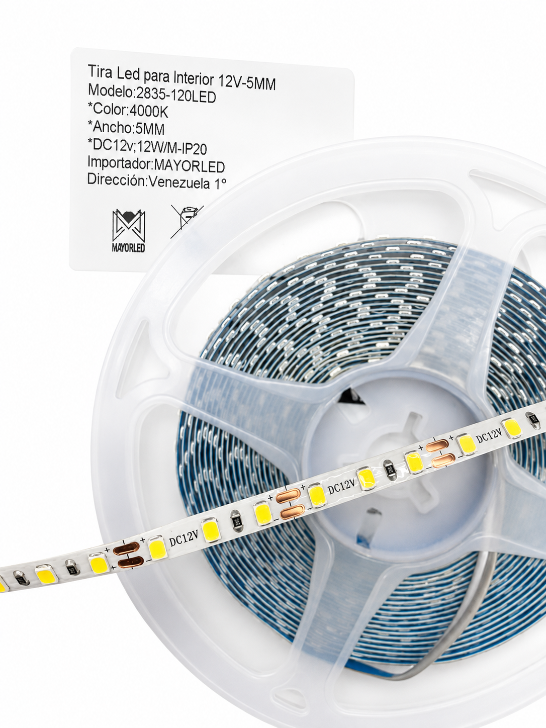 Tira Led 2835 120Led/m 5mm ancho 12v 5m