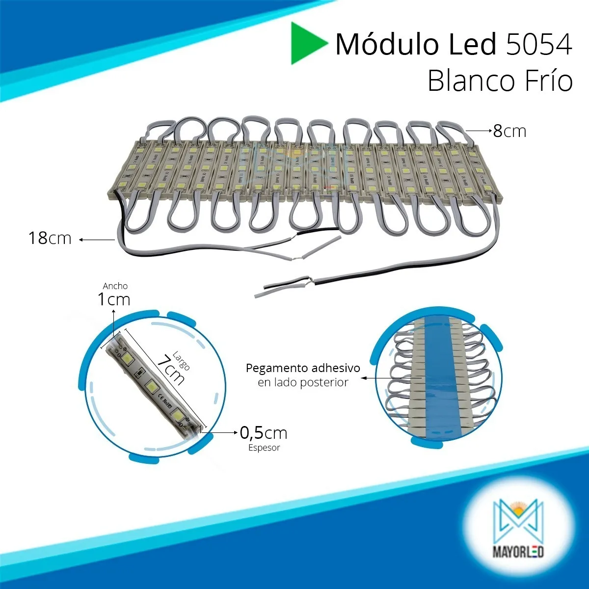 Módulos LED 5054 3 Led X200 12V IP65 - Image 4