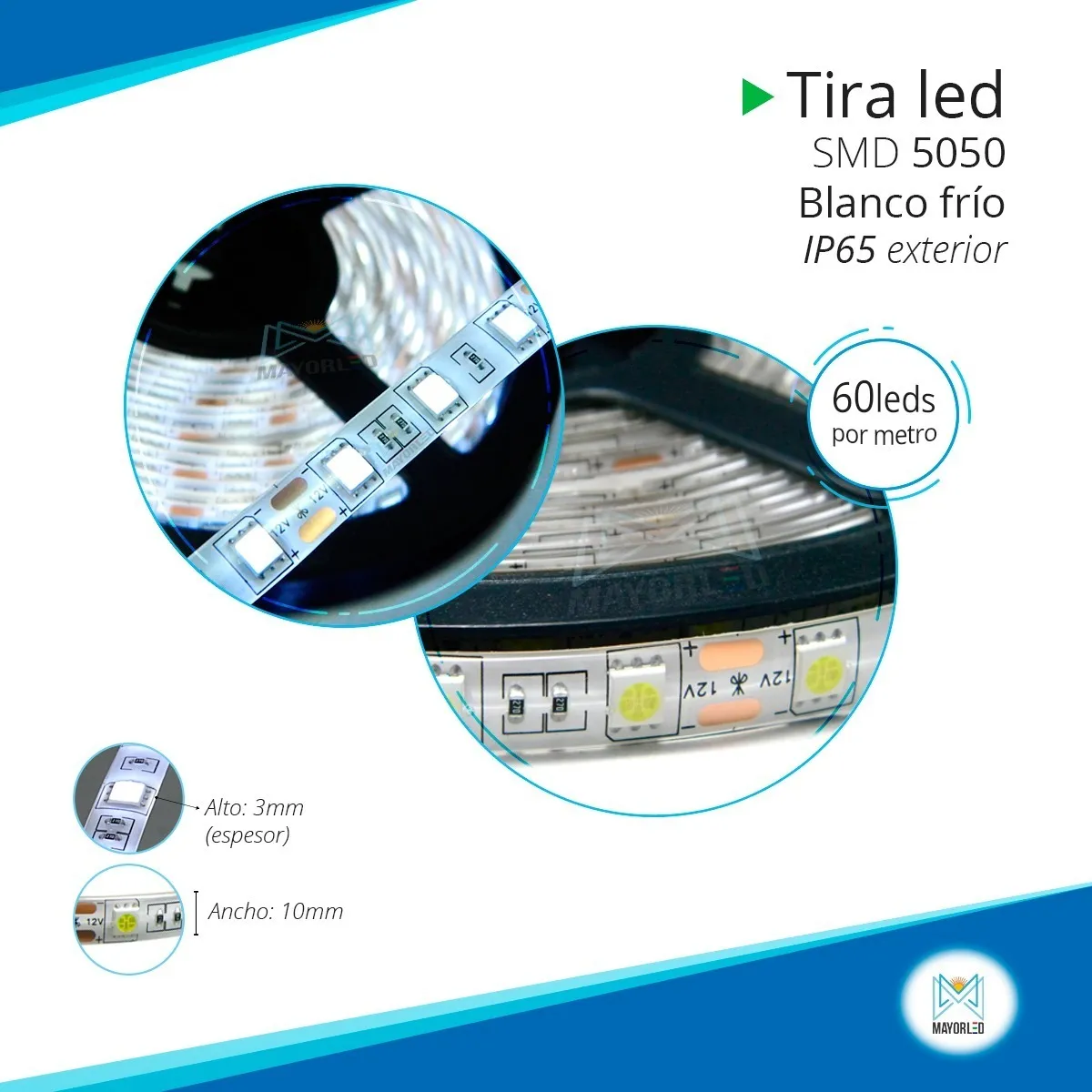 Tira Led 5050 60Led/m IP65 12v 5m - Image 2