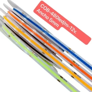 Tira LED COB 480 LED/m 5 mm 12V 5m IP20