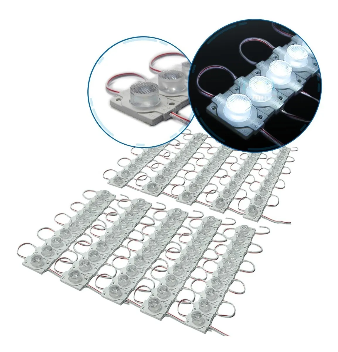 Módulos LED 3030 con lupa X100 12V IP68
