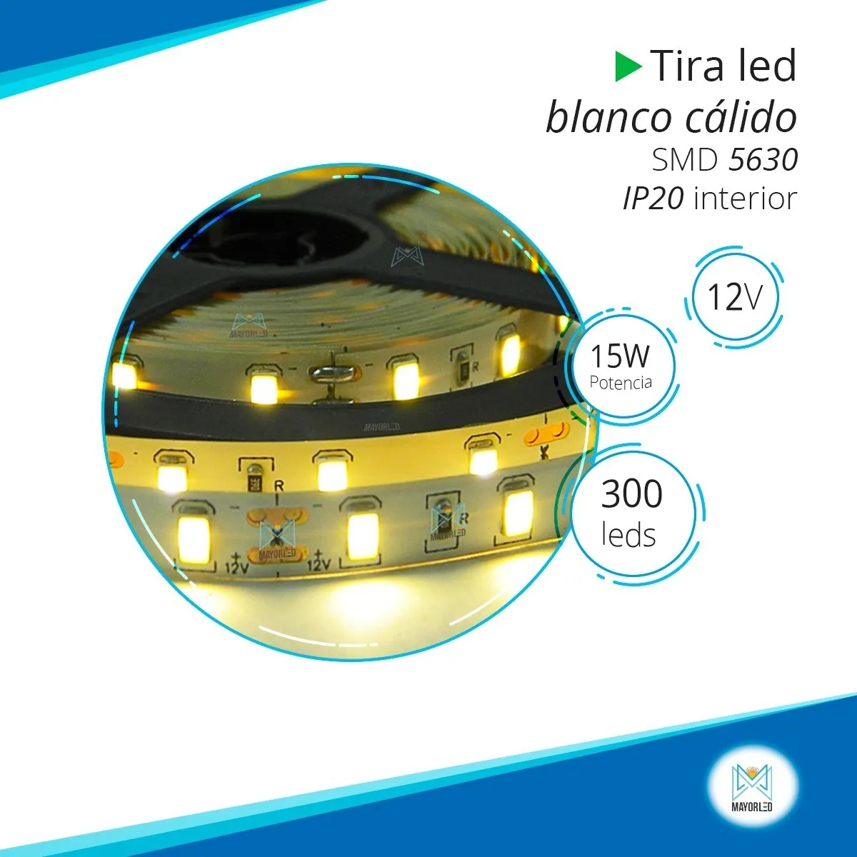 Tira LED 5630 60 LED/m 12V 5m IP20 - Image 3