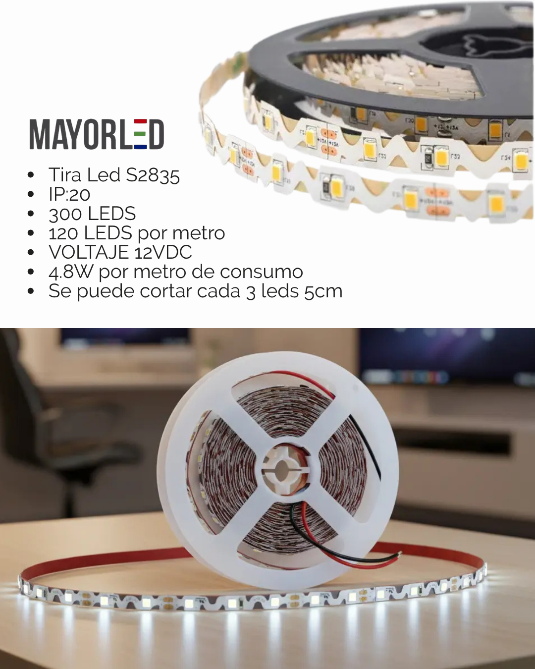 Tira LED ZigZag 12V 120LED/m IP20 100m (2 Rollos × 50m) - Image 3
