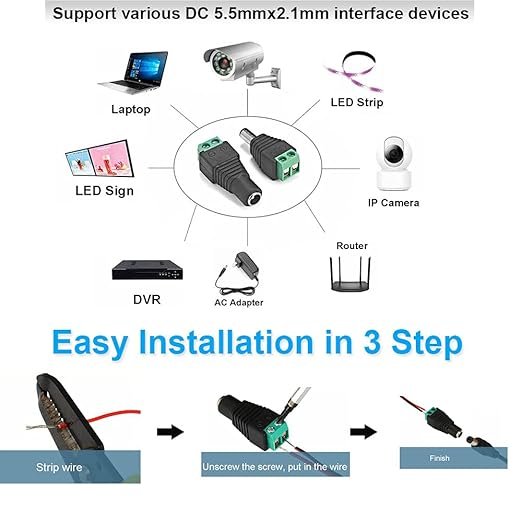 Conector Ficha Plug DC pack x100 – Macho / Hembra - Image 4