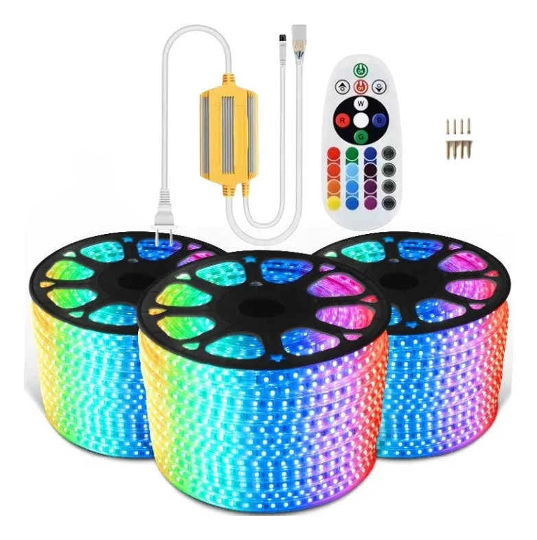 Neón LED RGB 220V 100 m + Controlador