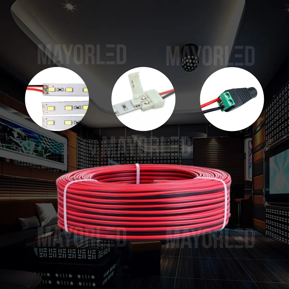 Cable Bipolar Rojo y Negro 2x0,2 mm x 100 m - Image 2