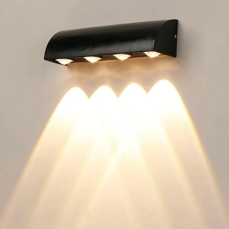 Aplique Exterior LED Unidireccional 6 W Cálido Negro