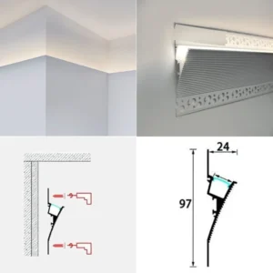 Perfil Aluminio para tira LED 070 3m