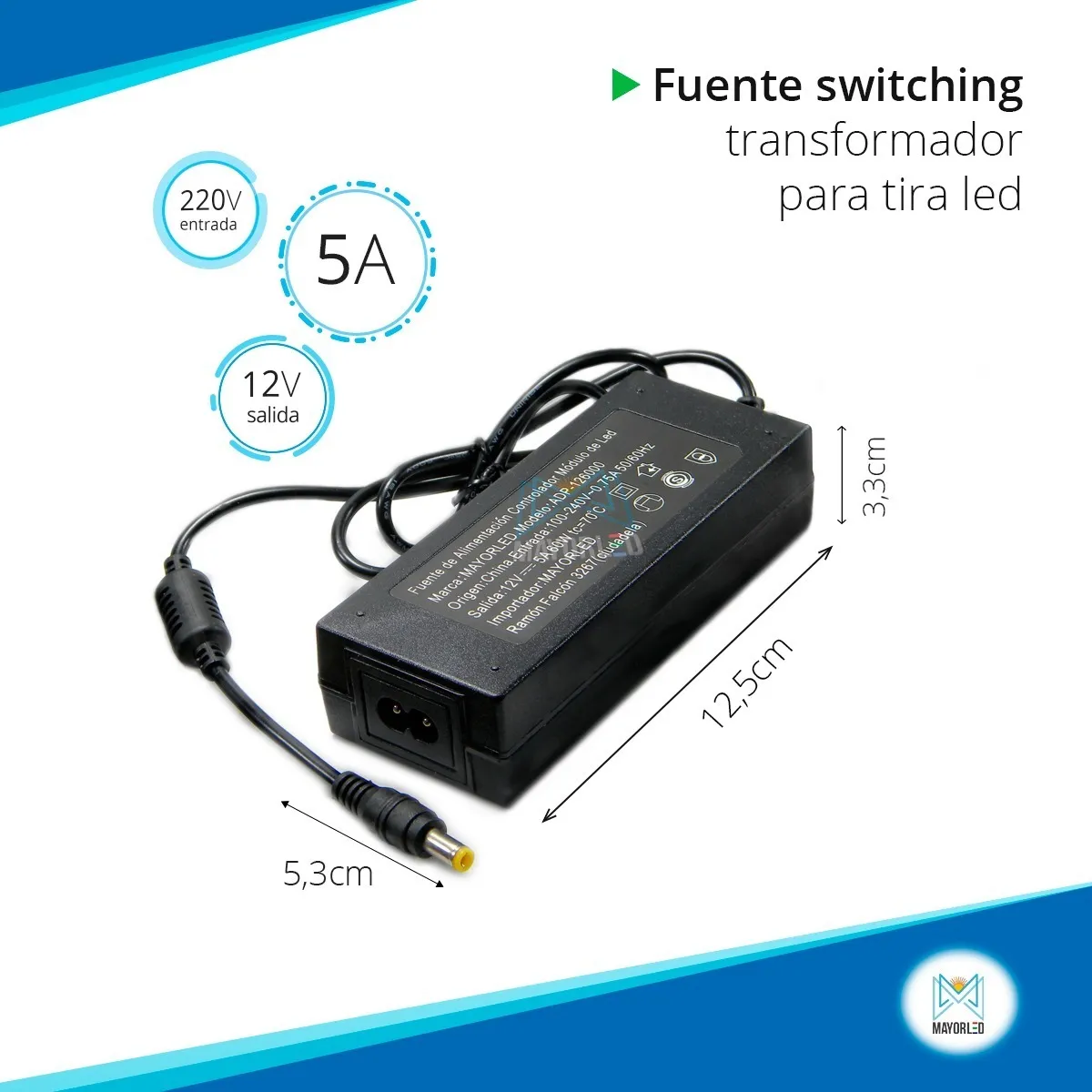 Fuente Plástica 12V 5A - Image 2