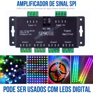 Amplificador De Señal SP901E SPI p/ Tira RGB Píxel LED 5–24V