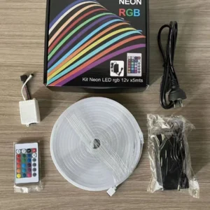 Kit Neón RGB LED 6×12 mm 12V 5 m + Control Remoto