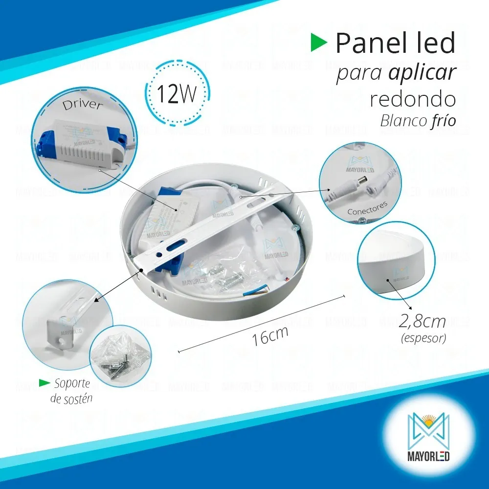 Plafón LED Aplicar Redondo 12W 220V - Image 2