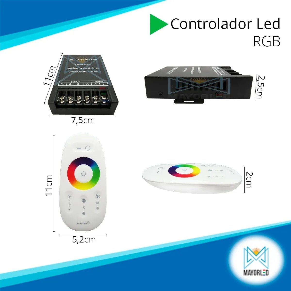 Controladora LED RGB Touch RF 30A – 2.4G - Image 3