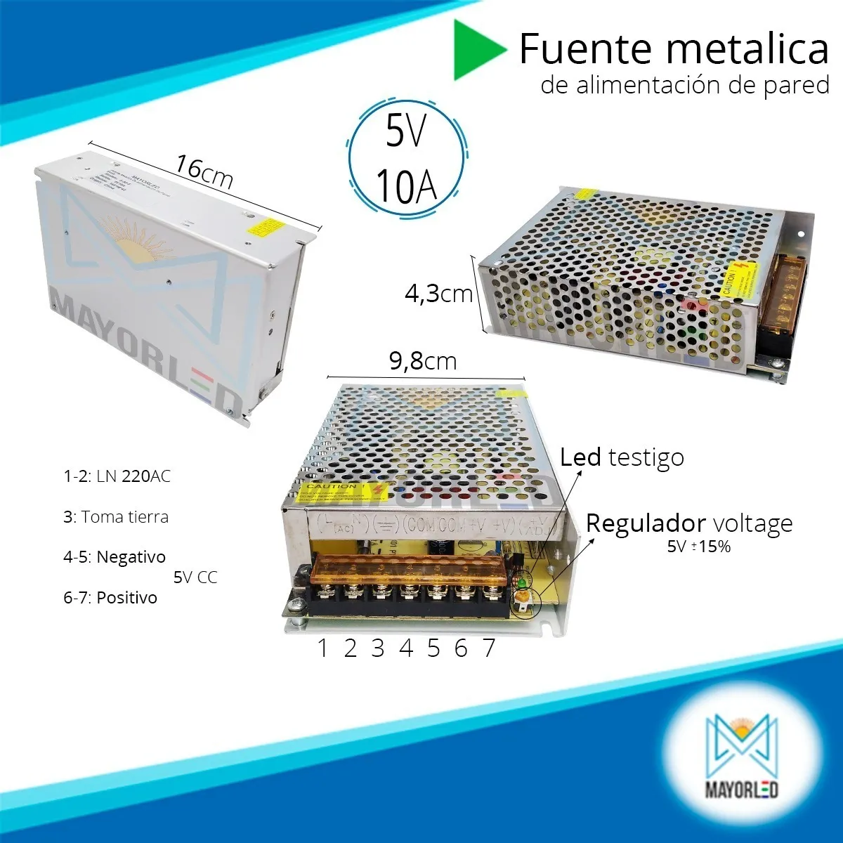 Fuente Metálica 5V 10A - Image 2