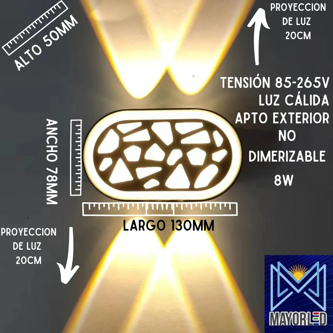Aplique Exterior LED Bidireccional 8W 3000K - Image 2