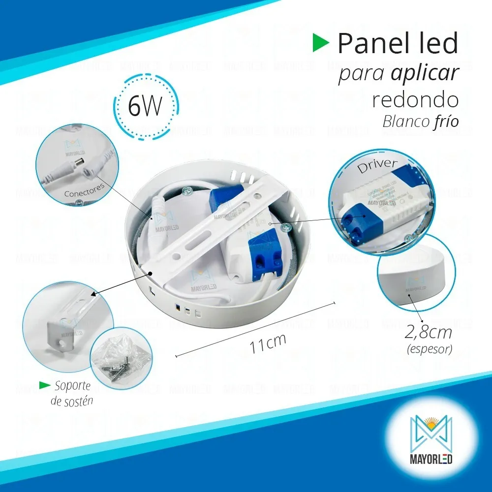 Plafón LED Aplicar Redondo 6W 220V - Image 2