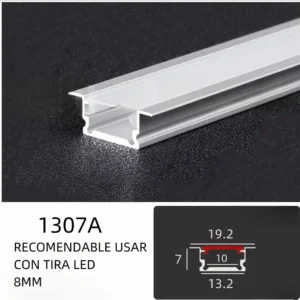 Perfil De Aluminio para tira LED 1307 2m