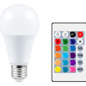 Lámpara LED 5W RGBW con Control Remoto  A60  E27 220V