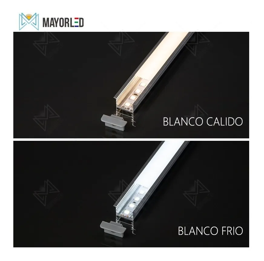 Perfil Aluminio para tira LED 1509A EMBUTIR 2m - Image 2