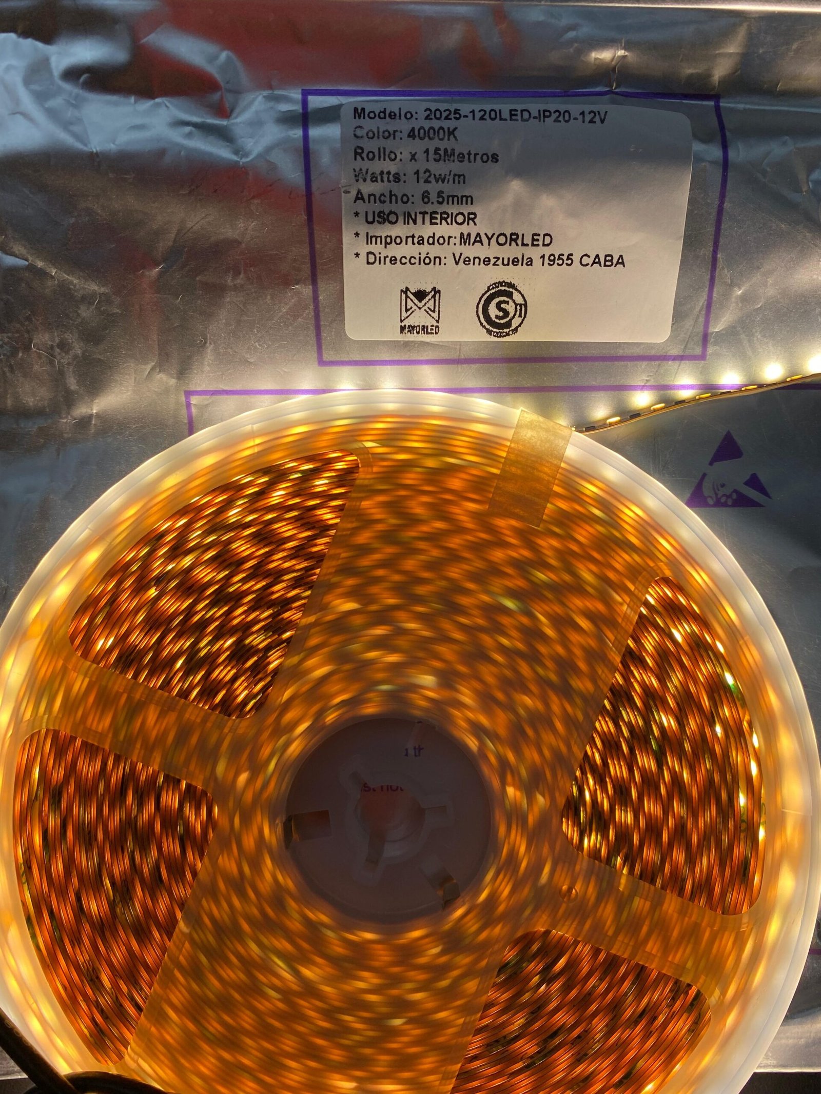 Tira LED 2025 IP20 12V sin soldar 15M