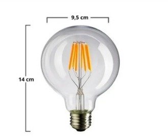 Lámpara LED Filamento Globo G95 8W 3000K Luz Cálida - Image 2