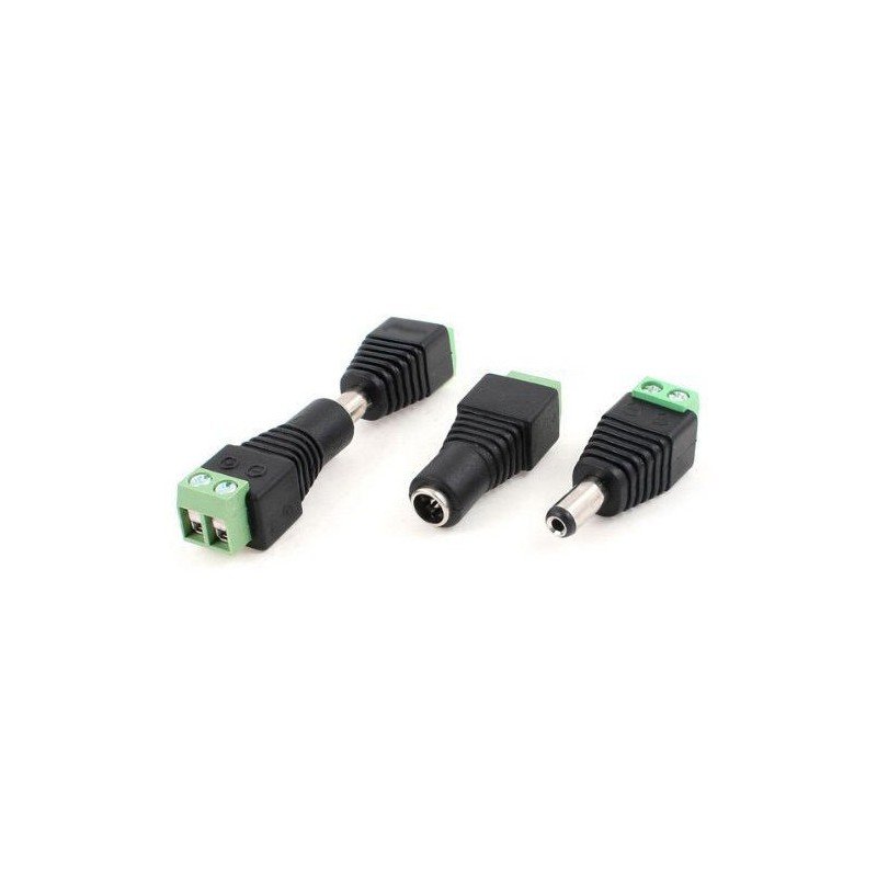 Conector Ficha Plug DC pack x100 – Macho / Hembra