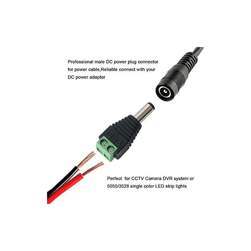 Conector Ficha Plug DC pack x100 – Macho / Hembra - Image 2