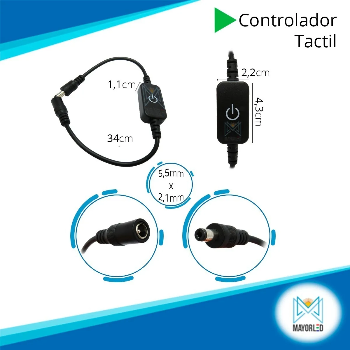 Mini Controladora Dimmer Táctil 8A 5V–24V - Image 2