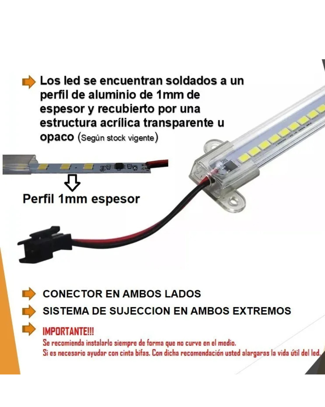 Varilla bajo mesada LED Lineal 220V SMD– chips led - Image 6
