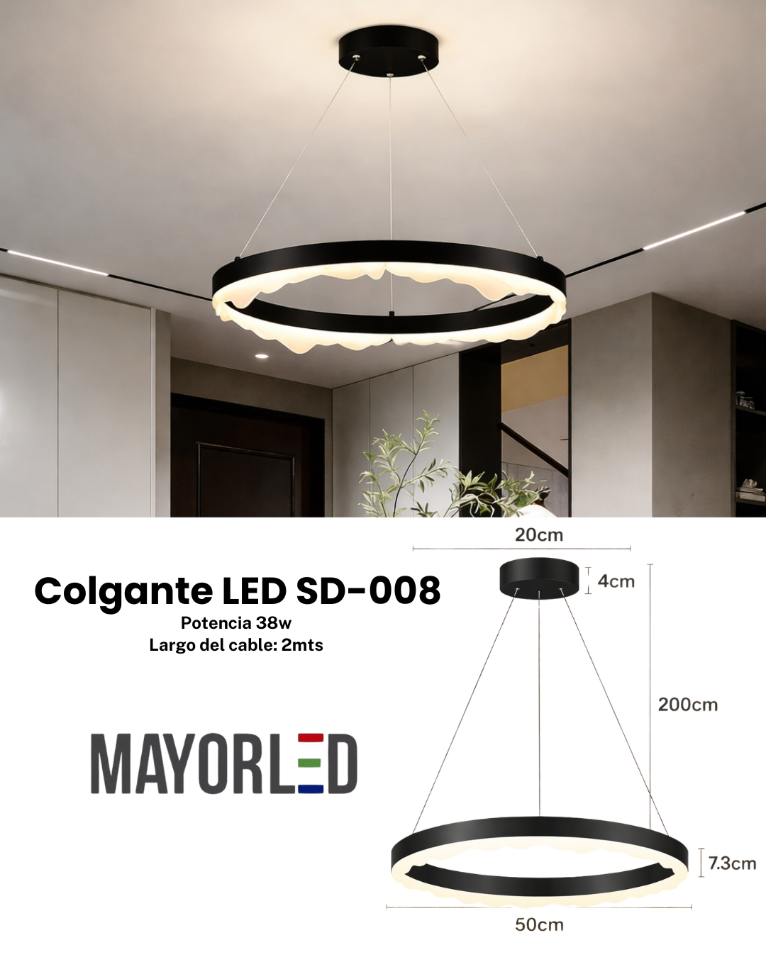 Lampara Colgante SD-008 220v - Image 2