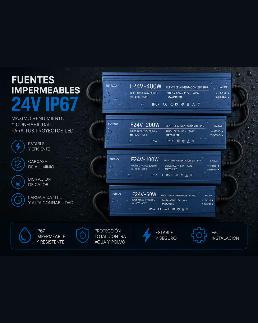 Fuente Exterior IP67 24V 200W - Image 5