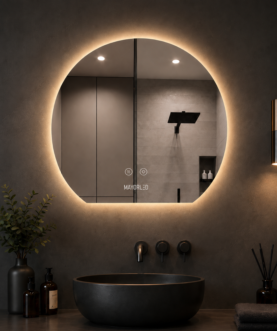Espejo LED Táctil Antiempañante Solaris 50/60/70/80cm