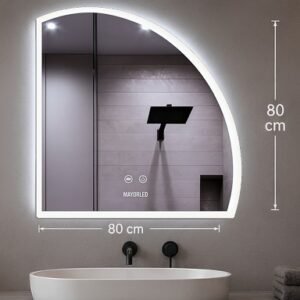 Espejo LED Táctil Antiempañante Esquina W-1080 | 80X80cm