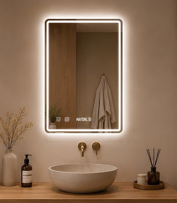Espejo LED Táctil Antiempañante Rectangular L-1070 | 70x50cm