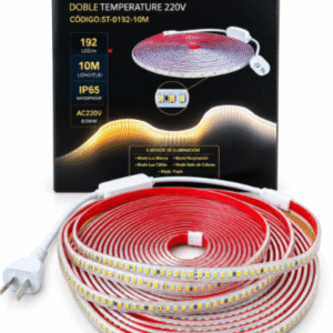 Tira LED c/ Recubrimiento PVC Doble Temperatura 220V 10metros IP65
